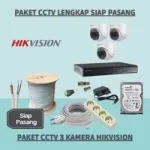 Paket CCTV 3 Kamera Hikvision 2MP – Lengkap Siap Pasang