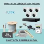 Paket CCTV Hilook 2MP 5 Kamera - Siap Pasang Lengkap