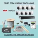 Paket CCTV 8 Kamera Hikvision 2MP – Rumah & Kantor, Lengkap Siap Pasang