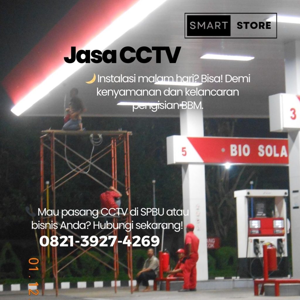 Pemasangan CCTV 8 Kamera Hikvision di SPBU Tulungagung – Siang & Malam Tanpa Ganggu Aktivitas